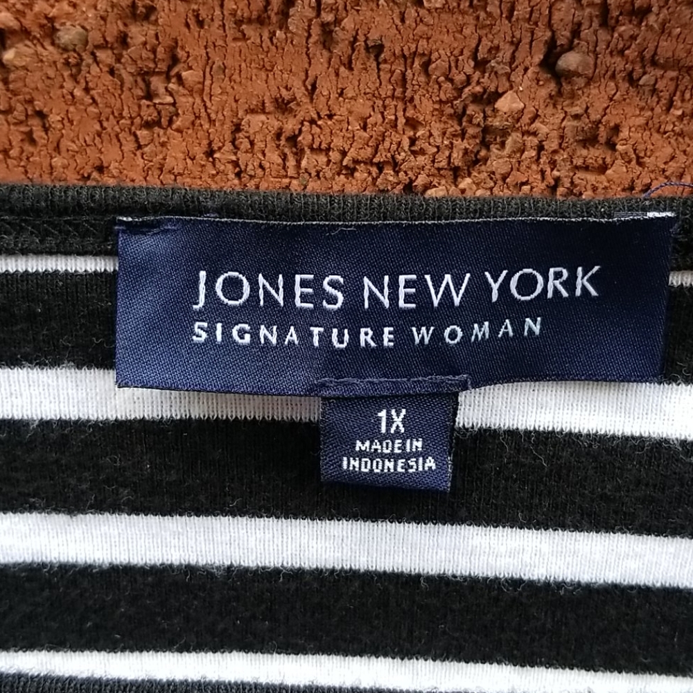 EUC Jones New York Sz 1x Nautical Stripe Top - Picture 3 of 5